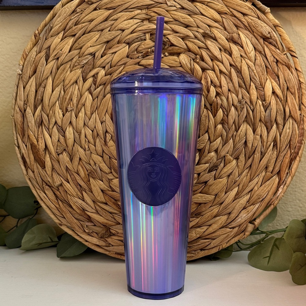 Starbucks Holographic Purple Tumbler with Straw